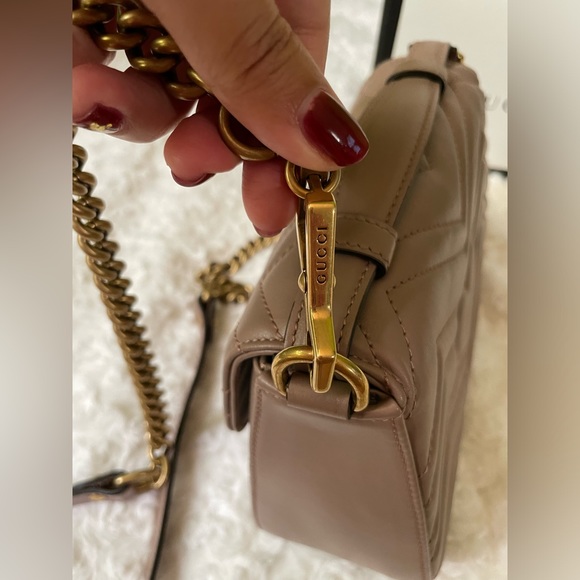 Gucci GG Marmont Dusty Pink Mini Top Handle Bag 🩷 - Picture 7 of 16